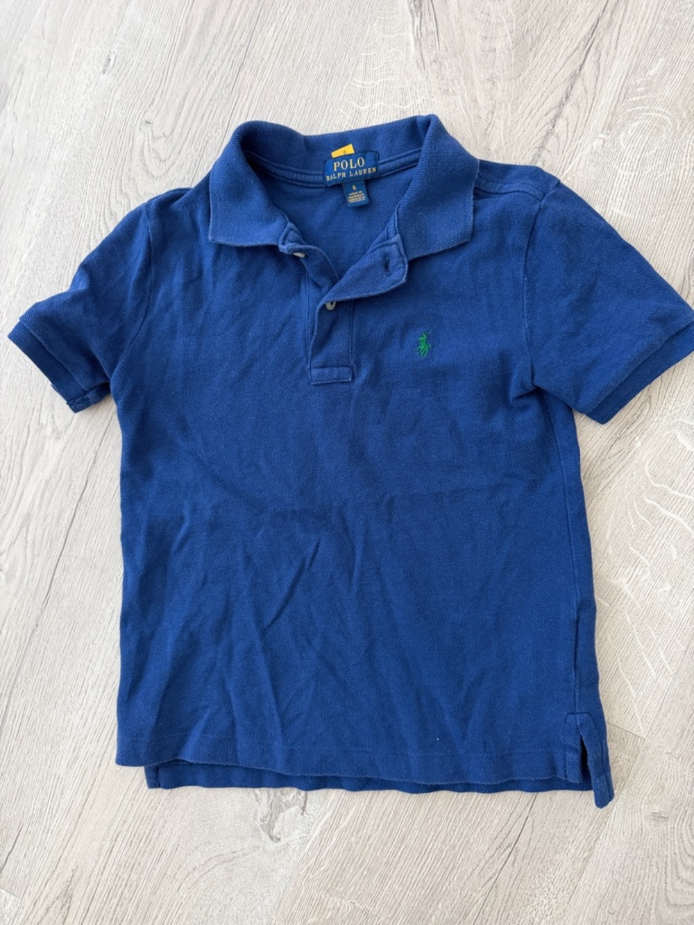 Polo by Ralph Lauren Boys Navy Short-Sleeve Polo with Green Pony